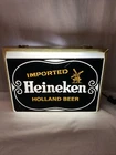 Vintage HEINEKEN BEER Fluorescent Light Up Sign Imported Holland USA