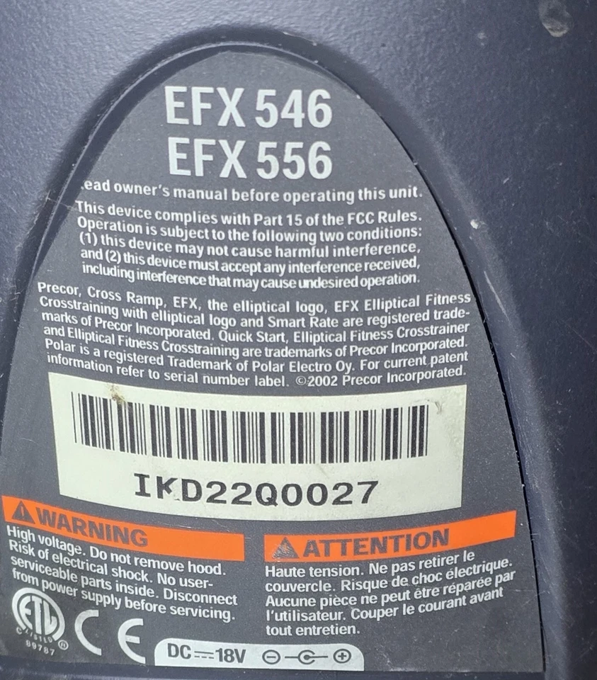 Ellittica professionale PRECOR mod. EFX 546 ELLIPTICAL FITNESS CROSSTRAINER - Immagine 3 di 4