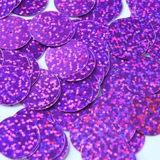 Sequins 20mm Center Hole Amethyst Purple Hologram Glitter Sparkle. Made in USA