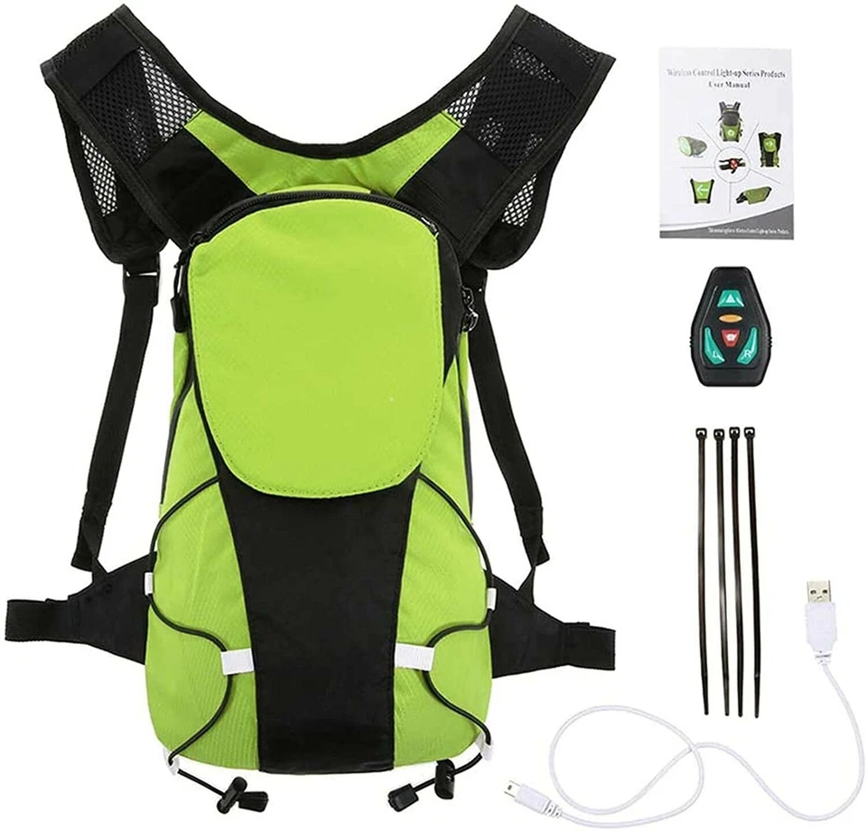 Sac a dos Deluxe avec Leds direction, 5L jaune, vélo, trottinette, jogging, USB - Photo 3/4