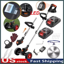 Cordless Weed Eater Electric Brush Cutter Lawn Edger Grass String Trimmer 2500W