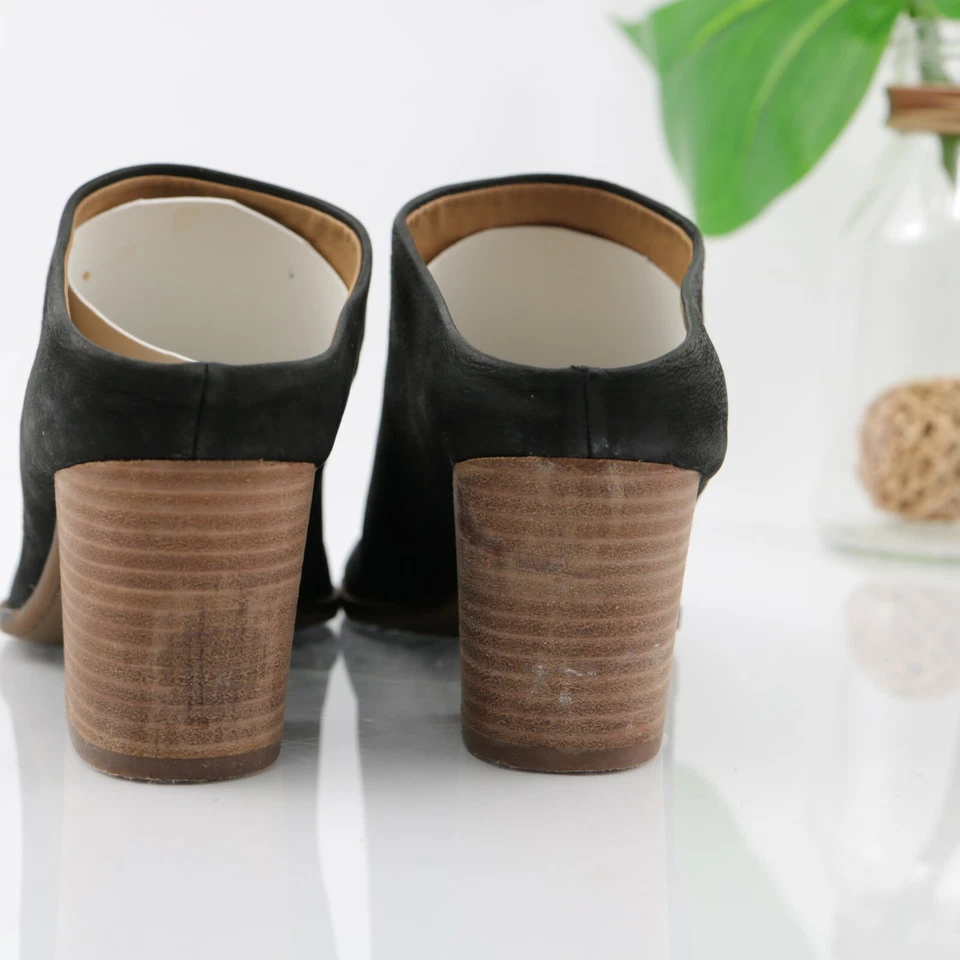 Lucky Brand 女式 Organza Mule 凉鞋 7 码黑色皮革拖鞋鞋 — 第 4/4 张图片