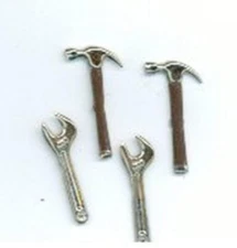 Construction Tools Paper Fasteners Brads Set of 10Pc Hammer and Wrench