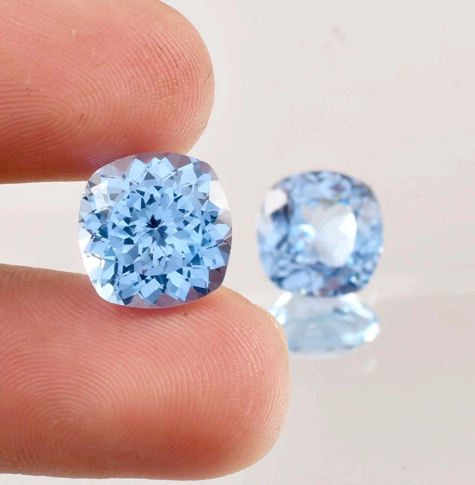1 Pair Natural Sky Blue Aquamarine Loose Gemstone Certified All Size Available - Image 4 of 4
