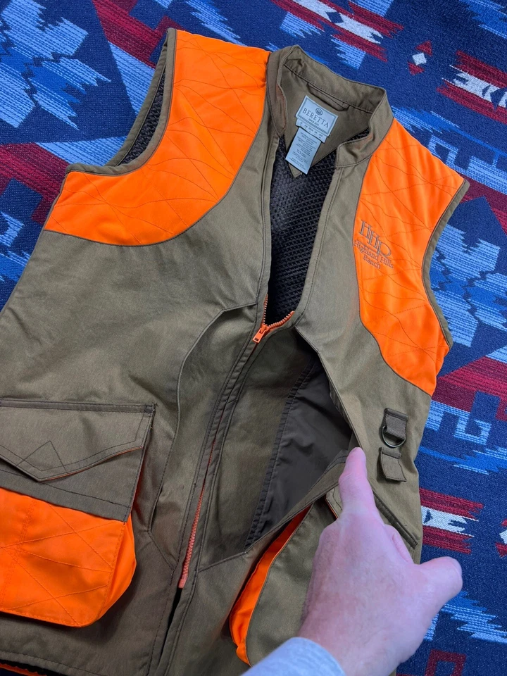 Beretta Field Vest Brown Orange High Viz Mens Duck Hunting Shooting Big Pockets - Image 3 of 4