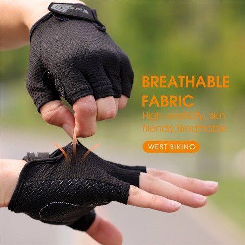 Guantes cortos de medio dedo a prueba de golpes para bicicleta transpirable a prueba de golpes - Imagen 7 de 19