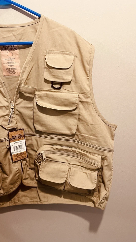 Master Sportsman Brown Pockets Vest Fishing/Hunting/Traveling 2XL - Image 3 of 4