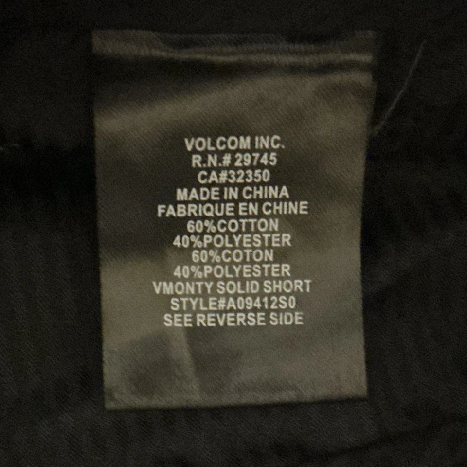 Pantalones Cortos Volcom Para Hombre Talla 34 Negro Chino Corpo Class "True To This" Skate Preppy Foto 3 de 4