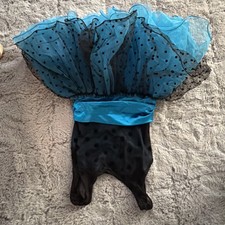 Weissman IC 7/8 Aqua Blue Black Leotard Dress With Tulle Tutu Dance Costume