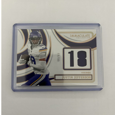 2024 Panini Immaculate Justin Jefferson Vikings Numbers Mem Patch 18/44 INM-JJN