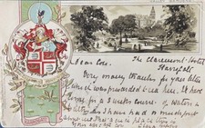 1901 1d Due:  Unpaid/Underpaid Harrogate to London.  Tuck 998: Heraldic Emblem.