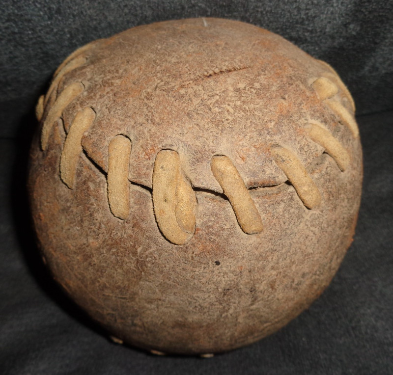 Antique Leather Hand Stitched Medicine Ball Rare Large Heavy 12.5 lbs. pounds