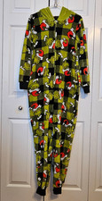 Dr Seuss The Grinch Adult Hooded Union Suit Jumper Costume Pajamas SZ M/M 8-10