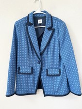 CABI SCHOLARSHIP BLAZER ROYAL BLUE NAVY TRIM PATTERN STYLE 6027 SZ MEDIUM