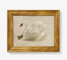 New Studio McGee Target Threshold Framed 10” X 8” Christmas Swan Art