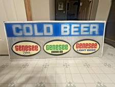 VINTAGE GENESSEE BEER SIGN COLD BEER SIGN GENESEE CREAM ALE GENESEE LIGHT SIGN