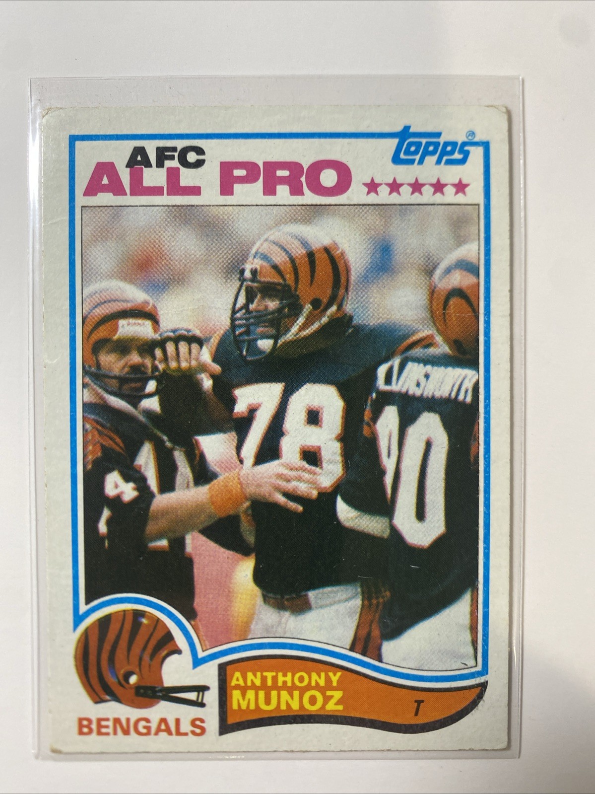 1982 Topps # 51 Anthony Munoz RC - Pen On Back HOF Rookie Bengals
