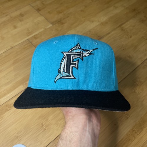 VTG Sports Specialties Florida Marlins Wool Teal/Black Fitted 7 1/4 Hat Cap EUC - Picture 2 of 14