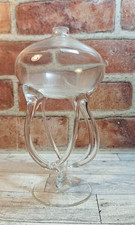 Krosno Poland Blown Glass Octopus Jellyfish Oil Lamp Clear