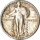 New Listing1928-S 25C Standing Liberty Quarter Gem AU K19348
