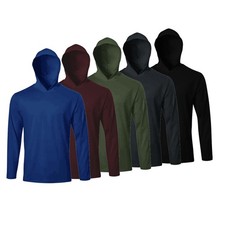 Mens Long Sleeve T-Shirts Casual Tee Shirt Summer Soft Running Swimming Cycli...