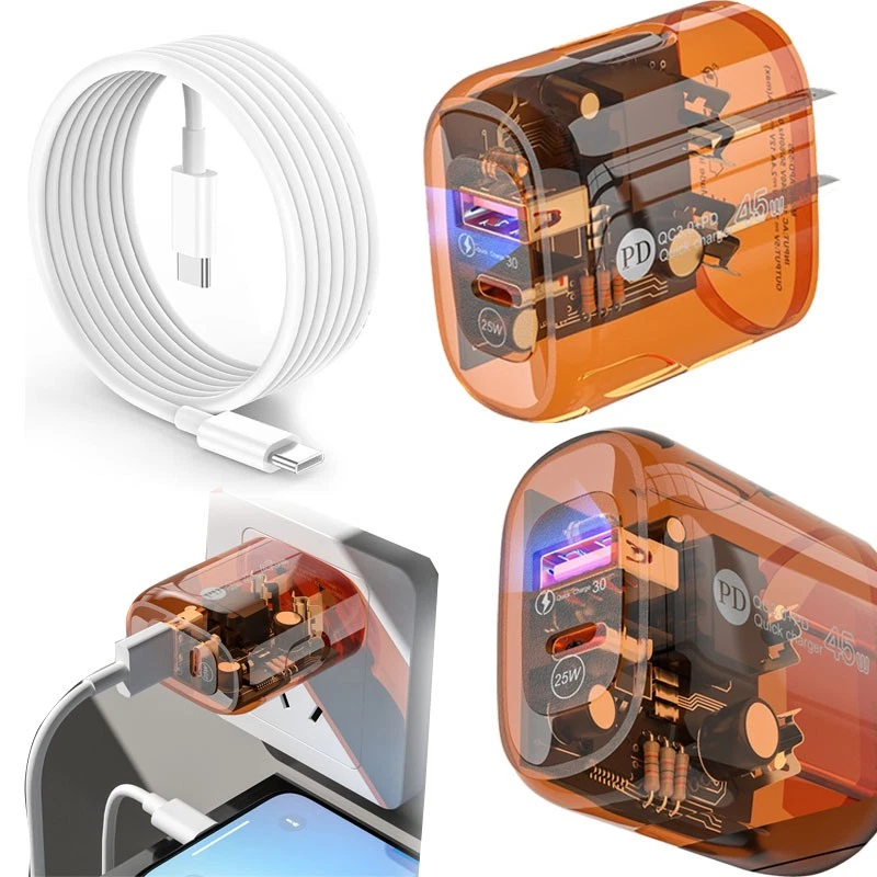 Cargador de pared USB tipo C de carga rápida de 45 W para Motorola Moto G Power/Stylus 2025 Foto 2 de 4