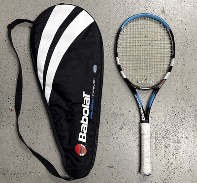 Babolat Pure Drive Team Tennis Racquet Blue Black Size 4 3/8'' w Bag