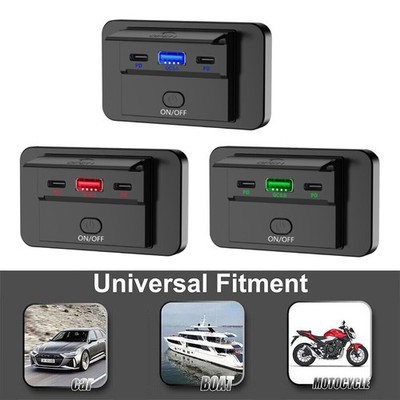 Quick Charge 3.0 PD 12-24V Autobus Ladegerät Dual USB Typ C & A Steckdose