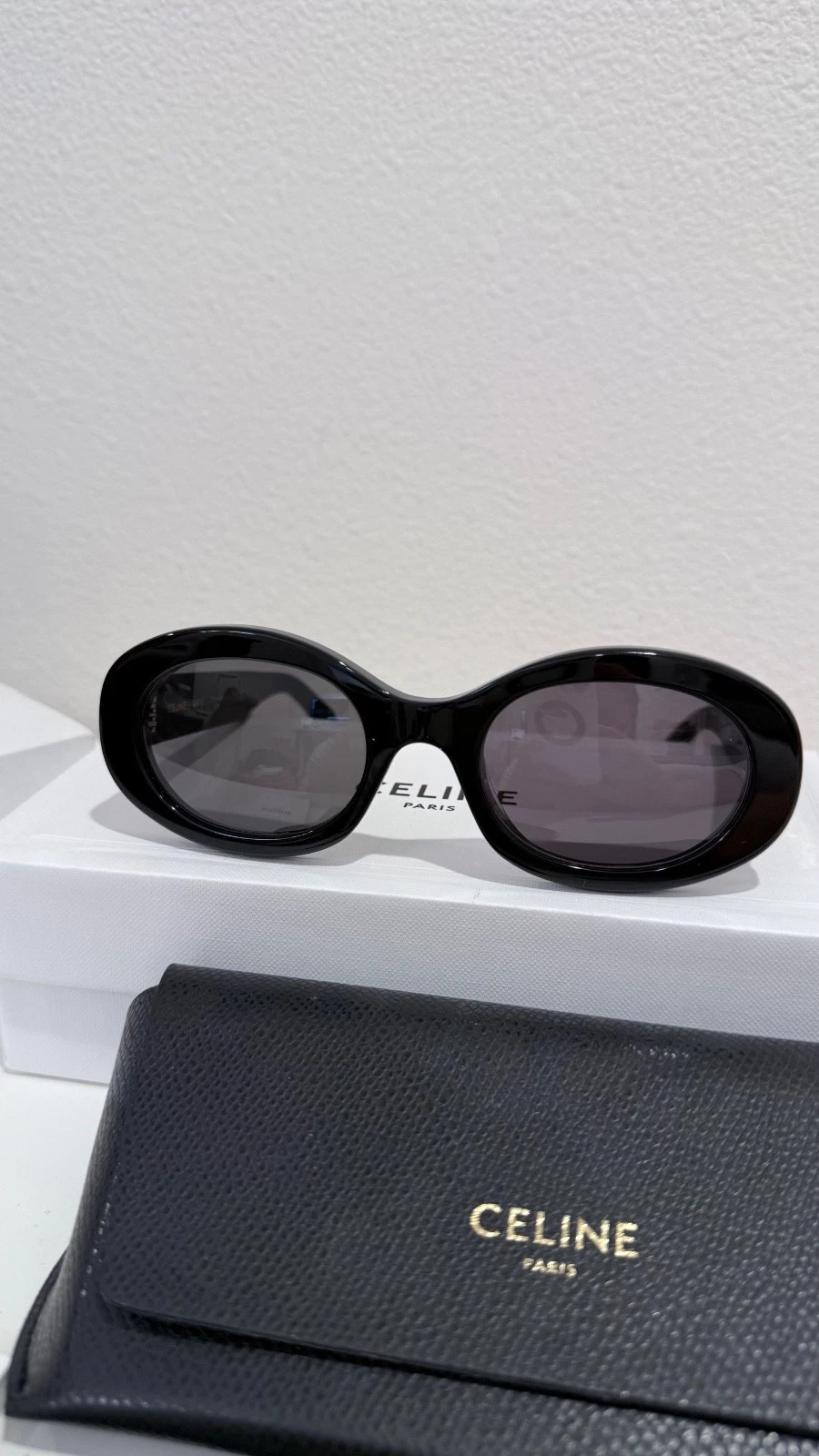 Celine — Authentic Celine CL40194U 01A 52mm Oval Black Sunglasses with Grey Lens
