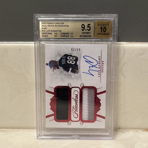 2020 Panini Flawless #14 Luis Robert Dual Patch Auto Ruby RC /20 BGS 9.5/10
