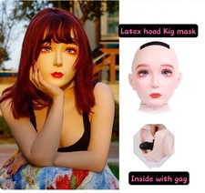 Female/Girl Resin And Latex Hood Full Head Cosplay Kigurumi Mask Crossdress Doll