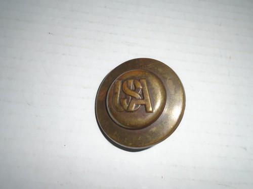 Antique Civil War US Army USA Cavalry Bridle Rosette Intact Loop, 1 14/16" Round