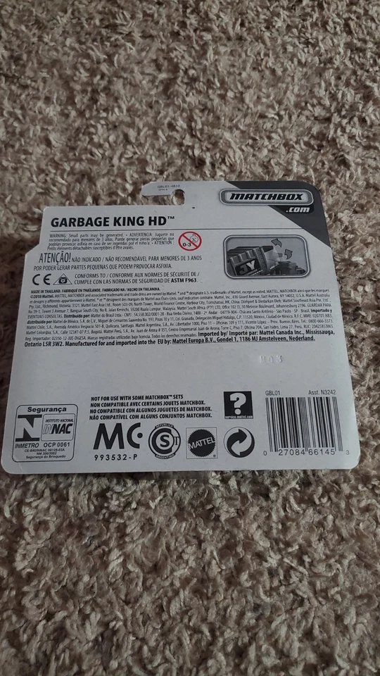 Matchbox Working Rigs MBX Service Waste Blue GARBAGE KING HD Trash Truck NIP - Image 2 of 2