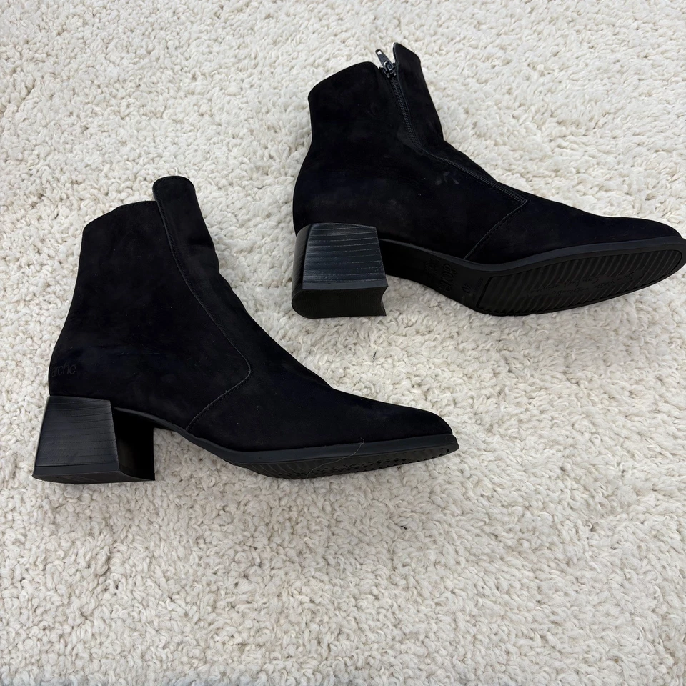 BOTINES MUJER ARCHE NEGRO GAMUZA CREMALLERA TOBILLO TACÓN A LA VISTA TALLA 40 / US 9 Foto 2 de 4
