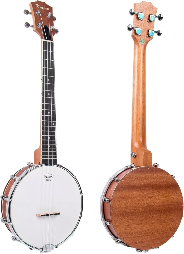 Vibrant 26-Inch Tenor Banjolele with Bag, Tuner, Strap & Picks - Brownish Yellow - Image 4 of 4