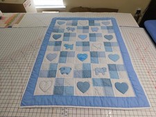 Handmade Animal/Hearts Baby Boy Quilt