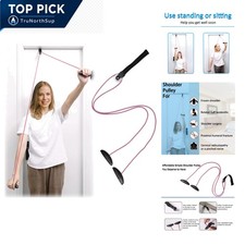 Shoulder Pulley Over-the-Door Physical Therapy System Pink 42 Inch for Should...