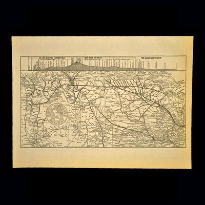 Vintage GREAT NORTHERN Railway Map GN Railroad System Map Antique Wall Art 1930