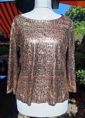 Blacky Dress Berlin Damen Bluse Shirt mit Pailletten  Gr. 44 Neuwertig