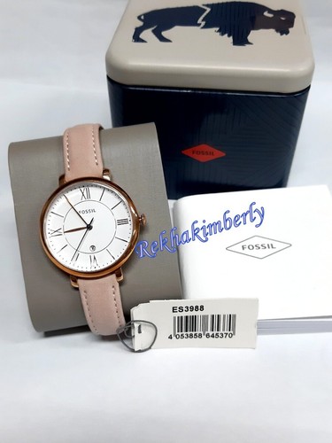 Fossil ES3988 Jacqueline Date Rouge Leder Damenuhr ROS Quarz NEU - Bild 5 von 9
