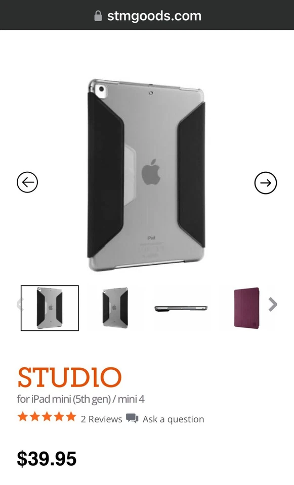 Official Genuine STM iPad Mini 5 & 4 Case (5th/4th Generation) Smart Folio Cover - Image 3 of 4