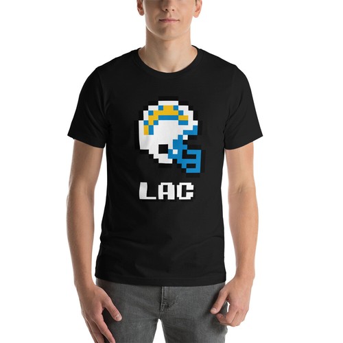 Los Angeles Chargers NES Football Helm 8-bit Tecmo Super Bowl Retro LA T-Shirt - Bild 5 von 13