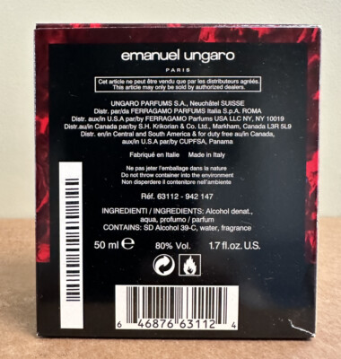 emanuel ungaro US3P02BLACK 関税送料込 Ungaro Pour L'Homme III 1.0 oz EDT spray mens NIB red box