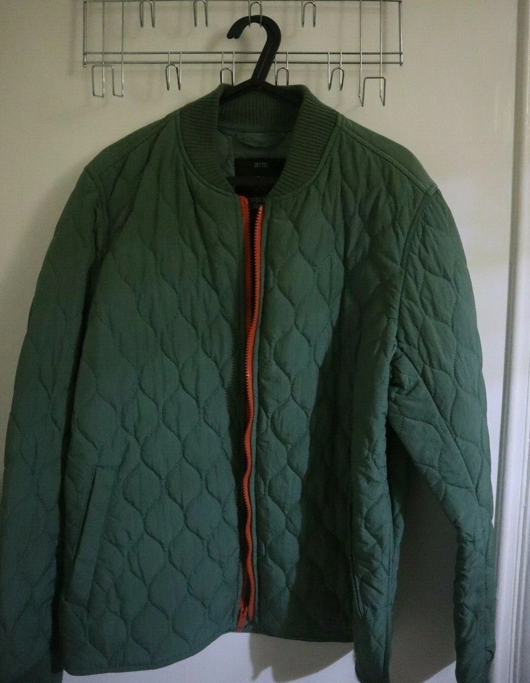 GAP Men Light Green Orange Zip Quilted Jacket Size S quality nice fashion design