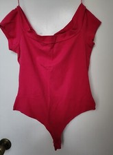 Guess Hot Pink Bodysuit Size L NWT