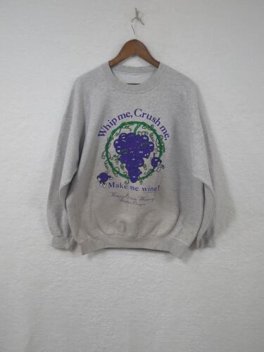 Vintage Jerzees 1994 Funny Winery Oregon Sweatshirt "Whip Me Make Me Wine" XXL - Picture 1 of 14