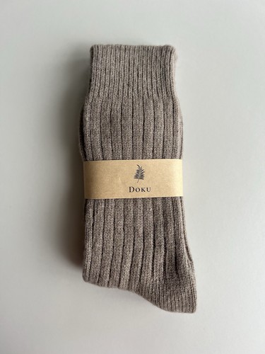 Pure 100% Wool Lambswool Mink Colour Socks Luxury Unisex Warm Everyday One Pair - Picture 2 of 6