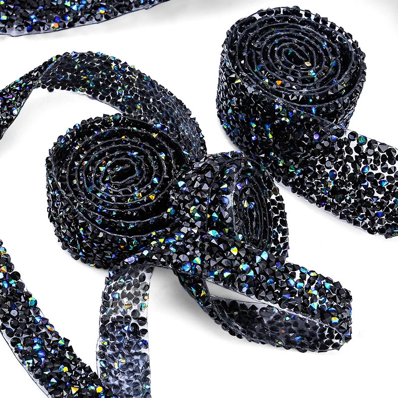 1-5 Yards Bling Crystal Rhinestone Trim Tape Diamond Wedding Ribbon Crafts DIY - Image 4 of 4