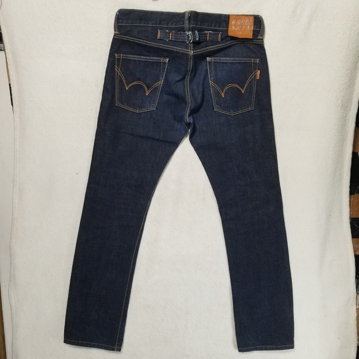 Men's EDWIN 505zxx Selvedge Cinch Regular Blue Jeans W32 L33 Men's EDWIN 505zxx Selvedge Cinch Regular Blue Jeans W32 L33