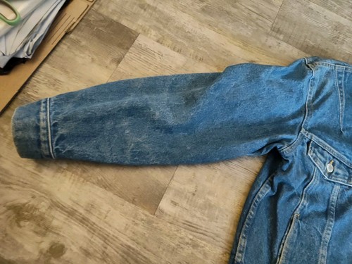 Vintage Plain Pockets Jacket Womens Blue Denim Jean Trucker Size L 14/16 - Picture 7 of 15